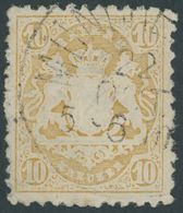 1873, 10 Kr. Dunkelgelb, Wz. Enge Rauten, Pracht, Gepr. Brettl, Mi. 500.- -> Automatically Generated Translation: 1873,  - Sonstige & Ohne Zuordnung