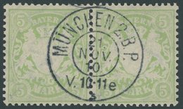 BAYERN 70x Paar O, 1900, 5 M. Gelbgrün, Wz. 3, Im Waagerechten Paar, Pracht - Andere & Zonder Classificatie