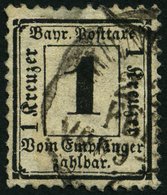 BAYERN P 2X O, 1870, 1 Kr. Schwarz, Wz. Enge Rauten, Kleine Mängel, Feinst, Gepr. Brettl, Mi. 1000.- - Andere & Zonder Classificatie