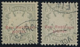 1876, 3 Und 5 Pf. Grüngrau, Wz. 2, 2 Prachtwerte, Mi. 70.- -> Automatically Generated Translation: 1876, 3 And 5 Pf. Gre - Other & Unclassified