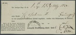 WOLFENBÜTTEL, Halbkreisstempel Auf Postschein (1845), Herzoglich Braunschweig Lüneb. Post, Pracht -> Automatically Gener - Vorphilatelie