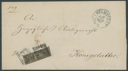 1861, 3/4 Ggr. Schwarz Auf Graubraun Mit Nummernstempel 21 Von HELMSTEDT Nach Königslutter, Pracht -> Automatically Gene - Brunswick