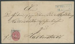 1867, 1 Gr. Rosa Mit Nummernstempel 35 Und Blauem R2 RÜBELAND Auf Brief Nach Halberstadt, Feinst, RR! -> Automatically G - Braunschweig