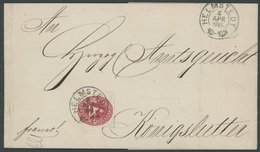 BRAUNSCHWEIG 18 BRIEF, 1867, 1 Gr. Rosa Auf Brief Von HELMSTEDT Nach Königslutter, Pracht - Braunschweig