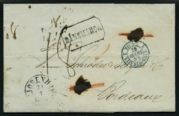 HAMBURG - THURN UND TAXISCHES O.P.A. 1854, DANEMARCK, Achteckstempel Auf Brief Von Copenhagen (K1) Nach Bordeaux, Pracht - Sonstige & Ohne Zuordnung