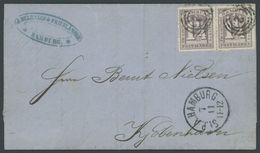 1864, 1 1/4 S. Dunkelviolett, 2. Druckstein, Im Waagerechten Paar Auf Brief Nach Kopenhagen, Pracht -> Automatically Gen - Hambourg