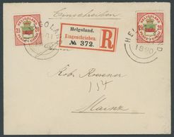 1890, 20 Pf. Rötlichorange/hellgelb/hellgraugrün, 2x Auf Einschreibbrief Nach Mainz, Pracht -> Automatically Generated T - Héligoland