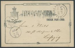 1889, 10 Pf. Grauschwarz Ganzsachenkarte Nach Leipzig, Pracht -> Automatically Generated Translation: 1889, 10 Pf. Gray  - Héligoland