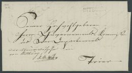 BITBURG, L1 Auf Brief (1815) Nach Trier, Pracht -> Automatically Generated Translation: "BITBURG", One-line Cancel On Co - Prephilately