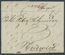 R.1. DEUZ, Roter L1 Auf Brief (1807) Mit Inhalt Nach Neuwied, Pracht -> Automatically Generated Translation: "R. 1. DEUZ - Prephilately