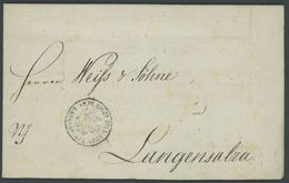 1831, Dekorativer Fuhrmannsbrief Von NORDHAUSEN Nach Langensalza, Mit Zollstempel, Pracht -> Automatically Generated Tra - Vorphilatelie