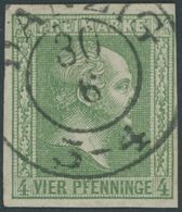 1858, 4 Pf. Gelblichgrün, K2 DANZIG, Kabinett -> Automatically Generated Translation: 1858, 4 Pf. Yellowish Green, Two R - Sonstige & Ohne Zuordnung