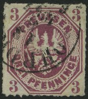 PREUSSEN 19b O, 1867, 3 Pf. Rotviolett, TuT-Stempel OHRDRUF, Pracht, Signiert, Mi. 350.- - Other & Unclassified