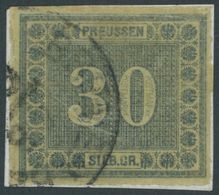 1866, 30 Sgr. Dunkelgrünlichblau Auf Knappem Briefstück, Pracht -> Automatically Generated Translation: 1866, 30 Sgr. Da - Otros & Sin Clasificación