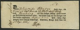 SCHLESWIG-HOLSTEIN SCHLESWIG, Ortsdruck Auf Einlieferungsschein (1770), Pracht - Prephilately