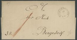 SCHWARZENBECK, K2 Auf Brief (1849) Mit Inhalt Nach Bergedorf, Rückseitiger Ankunftsstempel L3 BERGEDORF, Leichte Alterss - [Voorlopers