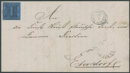 THURN Und TAXIS 4 BRIEF, 1852, 1 Sgr. Schwarz Auf Blau, Allseits Voll-breitrandig, Kabinettstück Mit Blauem K1 ALTERSHAU - Other & Unclassified