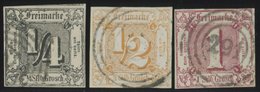 1862,  1/4,  1/2 Und 1 Sgr., 3 Breitrandige Pracht- Und Kabinettwerte -> Automatically Generated Translation: 1862, 1/4, - Autres & Non Classés