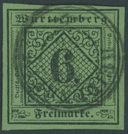 1851, 6 Kr. Schwarz Auf Blaugrün, K3 HEIDENHEIM, Breitrandig, Pracht, Mi. 60.- -> Automatically Generated Translation: 1 - Other & Unclassified