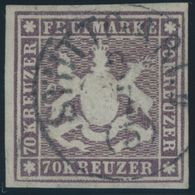 1873, 70 Kr. Braunlila, Bogenfeld 3, Kleine Rückseitige, Teils Hinterlegte Schürfungen Sonst Farbfrisches Allseits Breit - Otros & Sin Clasificación