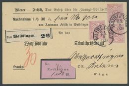 1875, 10 Pf. Mittellilarot, 3x Auf Nachnahme-Begleitkarte Aus WAIBLINGEN, Pracht -> Automatically Generated Translation: - Other & Unclassified