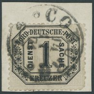 1870, 1 Kr. Schwarz/mattgrau Auf Briefstück Mit K1 COBURG, Feinst (kleiner Zahnfehler), Gepr. Mehlmann, Mi. 320.- -> Aut - Otros & Sin Clasificación