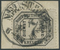 1870, 7 Kr. Schwarz/mattgrau Auf Briefstück, K1 NEUSTADT Bei COBURG, Feinst (kleine Bugspur), Gepr. Mehlmann, Mi. 350.-  - Other & Unclassified