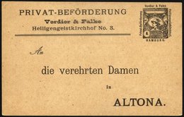 HAMBURG E PP 5 BRIEF, HAMMONIA II: 1889, Privatkarte 1 Pf. Schwarz, Ungebraucht, Pracht - Correos Privados & Locales