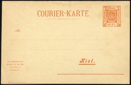 KIEL A P 22 BRIEF, COURIER: 1899, 3/3 Pf. Orange, Antwort-Doppelkarte, Ungebraucht, Pracht, R! - Posta Privata & Locale