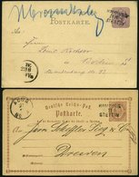 BAHNPOST Hamburg-Stettin, L3, 1874/79, Auf 1/2 Gr. Und 5 Pfe. Ganzsachenkarten, Feinst - Altri & Non Classificati