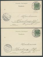 HAMBURG GARTENBAU-AUSTELLUNG, 28.9. Und 4.10.1897, Auf 4 Verschiedenen Ansichtskarten-Vorläufern, Fast Nur Pracht -> Aut - Covers & Documents