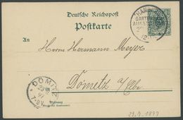 HAMBURG GARTENBAU-AUSTELLUNG, 29.07.1897, Auf 5 Pf. Ganzsachenkarte, Pracht -> Automatically Generated Translation: "Ham - Cartas & Documentos
