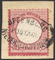 Dt. Reich 9 BrfStk, 1872, 3 Kr. Karmin, Postablagestempel OFFENBURG/NIEDERSCHROPFHEIM, Prachtbriefstück, Fotobefund Somm - Gebruikt