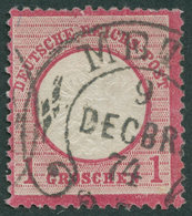 Dt. Reich 19 O, 1872, 1 Gr. Rotkarmin, Hufeisenstempel METZ (Spalink 25-1N), Normale Zähnung, Pracht, Kurzbefund Sommer - Usados