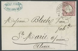 1872, 1 Gr. Rotkarmin Mit Hufeisenstempel STRASSBURG I. ELS.BHF (Sp. 36-4) Und Hufeisen-Ankunftsstempel MARKIRCH, Pracht - Usati