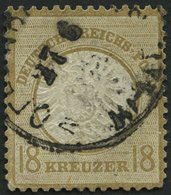 Dt. Reich 28 O, 1872, 18 Kr. Schwärzlichocker, K1 OFFENBACH, Feinst (Zahnfehler Und Etwas Bügig), Fotobefund Sommer, Mi. - Gebruikt