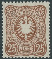 Dt. Reich 43c **, 1887, 25 Pf. Orangebraun, Postfrisch, Pracht, Gepr. Zenker, Mi. 100.- - Altri & Non Classificati