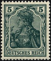 Dt. Reich 85IIe **, 1918, 5 Pf. Schwarzopalgrün Kriegsdruck, Pracht, Gepr. Jäschke-L., Mi. 400.- - Usati