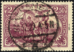 Dt. Reich 115d O, 1920, 2.50 M. Dunkelpurpur, Ein Paar Stumpfe Zähne Sonst Pracht, Gepr. Infla, Mi. 250.- - Oblitérés