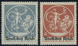 Dt. Reich 134PFIII,135PFIV *, 1920, 3 M. Grautürkis Und 4 M. Schwärzlichorangerot, Je Mit Plattenfehler Blume In Rechter - Oblitérés