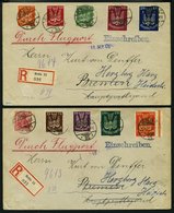 Dt. Reich 210-18 BRIEF, 1922, Holztaube Auf 2 Luftpost-Einschreibbriefen Von BERLIN Nach Herzberg, Pracht, Gepr. Dr. Dün - Used Stamps