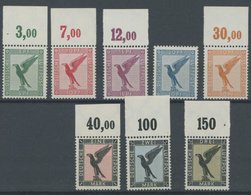 Dt. Reich 378-84 **, 1926, Adler, Bis Auf 20 Pf. Alle Mit Oberrand, Postfrischer Prachtsatz, Unsigniert, Fotoattest H.G. - Autres & Non Classés