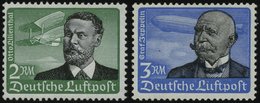 Dt. Reich 538/9x **, 1934, 2 RM Lilienthal Und 3 RM Graf Zeppelin, Senkrechte Gummiriffelung, 2 Prachtwerte, Mi. 330.- - Autres & Non Classés