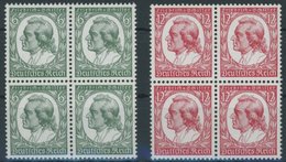 Dt. Reich 554/5 VB **, 1934, Schiller In Viererblocks, Postfrisch, Pracht, Mi. 400.- - Sonstige & Ohne Zuordnung