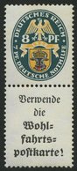 ZUSAMMENDRUCKE S 58 **, 1928, Nothilfe 8 + A1.1, Pracht, Mi. 400.- - Zusammendrucke