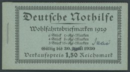 ZUSAMMENDRUCKE MH 28.2 **, 1929, Markenheftchen Nothilfe, Nicht Durchgezähnt, Pracht, Mi. 1100.- - Zusammendrucke