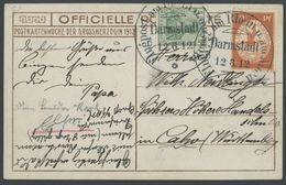 1912, 10 Pf. Flp. Am Rhein Und Main Auf Flugpostkarte (Herzogliche Familie) Mit 5 Pf. Zusatzfrankatur, Sonderstempel Dar - Correo Aéreo & Zeppelin