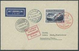 1931, Fahrt Nach Vaduz, Prachtbrief Mit Eingedrucktem Zeppelin-Etikett -> Automatically Generated Translation: 1931, "tr - Luft- Und Zeppelinpost