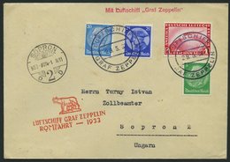 ZEPPELINPOST 207Bb BRIEF, 1933, Italienfahrt, Postabgabe Rom, Bordpost, Prachtbrief Nach Ungarn - Poste Aérienne & Zeppelin