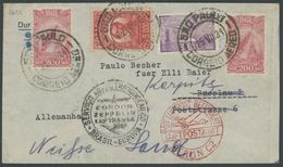 1934, 4. Südamerikafahrt, Brasilianische Post, Nachsendung über Breslau, Prachtbrief -> Automatically Generated Translat - Airmail & Zeppelin